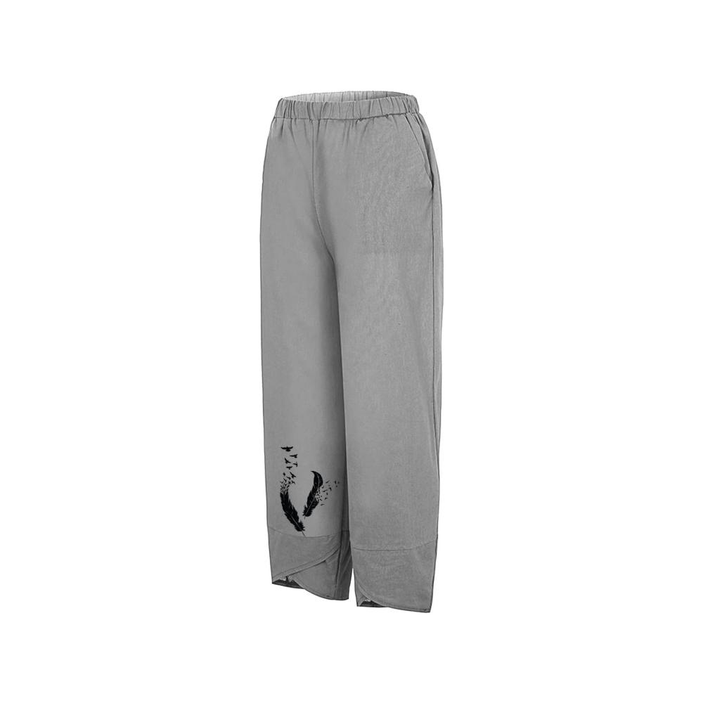 Entdecke den ultimativen Komfort Leichte Damen Stretch Leinenhose für den Sommerurlaub. Übergröße mit bedrucktem Design Kordelzug und praktischen Taschen für Yoga und mehr