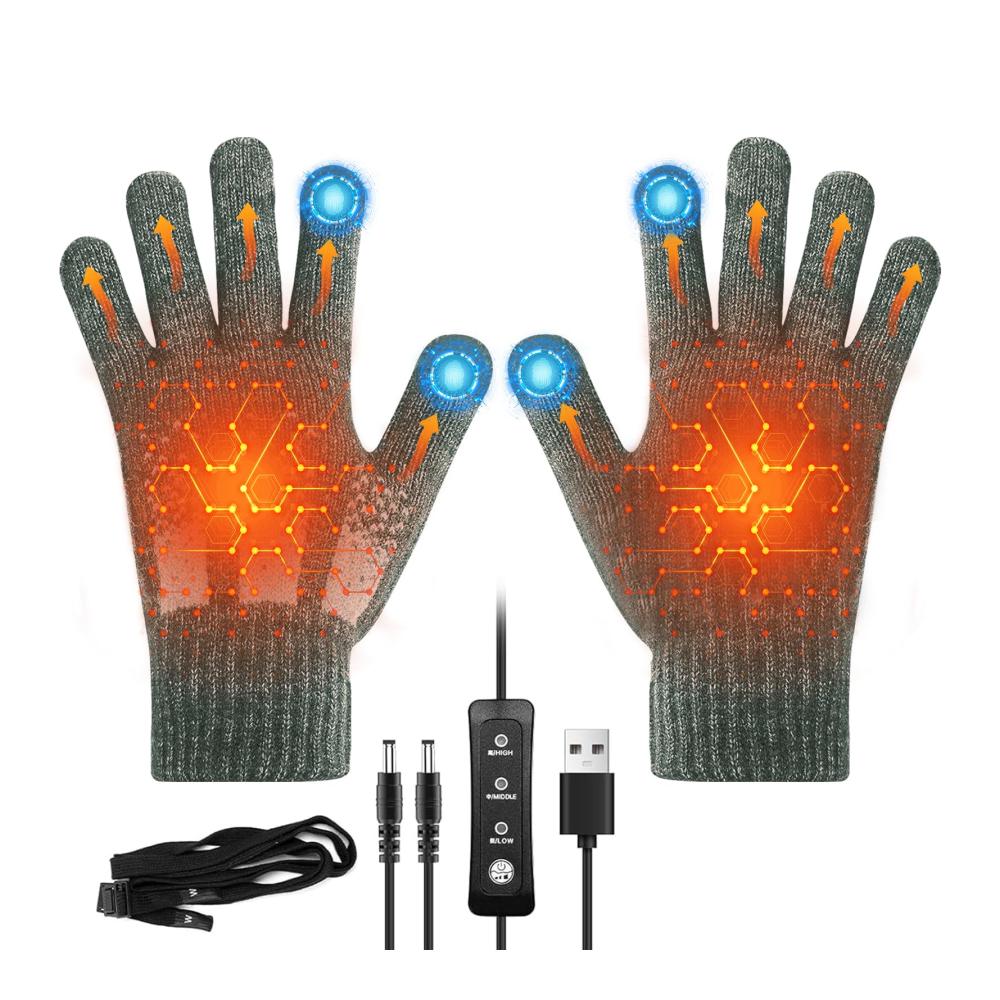Erleben Sie ultimative Wärme USB-beheizte Handschuhe für Herren und Damen | Touchscreen | Vollfinger | Winterhandschuhe für Ski Radfahren Motorradfahren | Heizbare Handwärmer