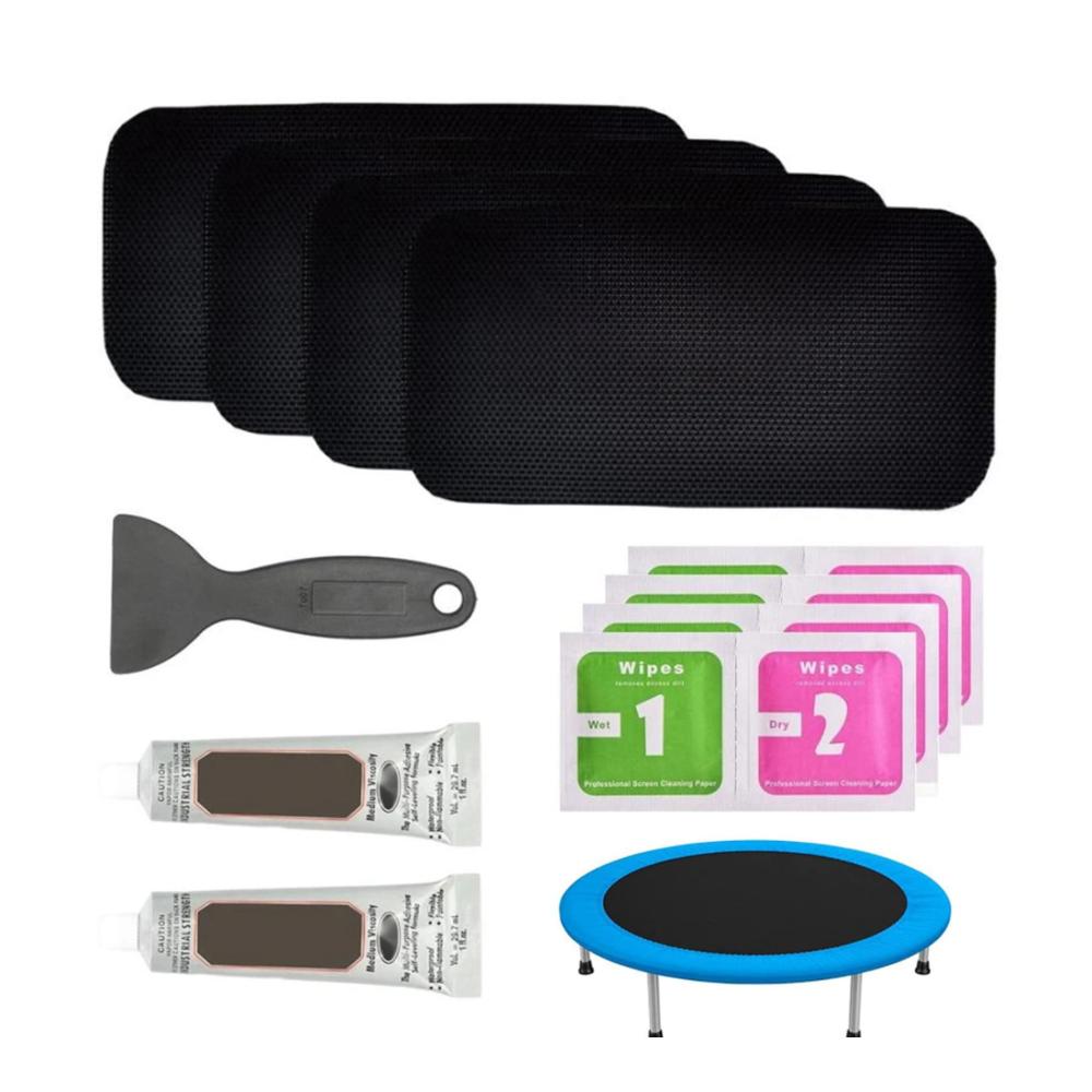 Professionelles Trampolin-Reparaturset rechteckig Klebstoff-Trampolin-Patch Sprungmattenfixierkit mit Kleber für Trampolin & Luftmatratze
