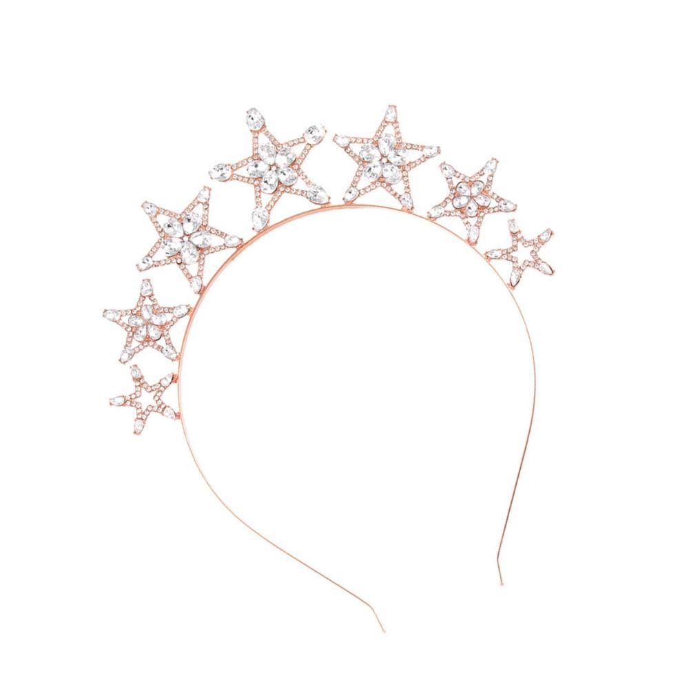 Glamouröser Stern-Haarreif mit funkelnden Strasssteinen – Ideal für Braut & Party Kristall-Stirnbänder als Foto-Requisiten
