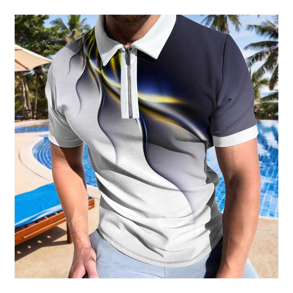 Entdecke den Komfort Hochelastisches T-Shirt für Herren mit Reißverschluss und Stehkragen - Hautfreundliches Material schnell trocknend und schlank geschnitten. Perfekte Alltagskleidung