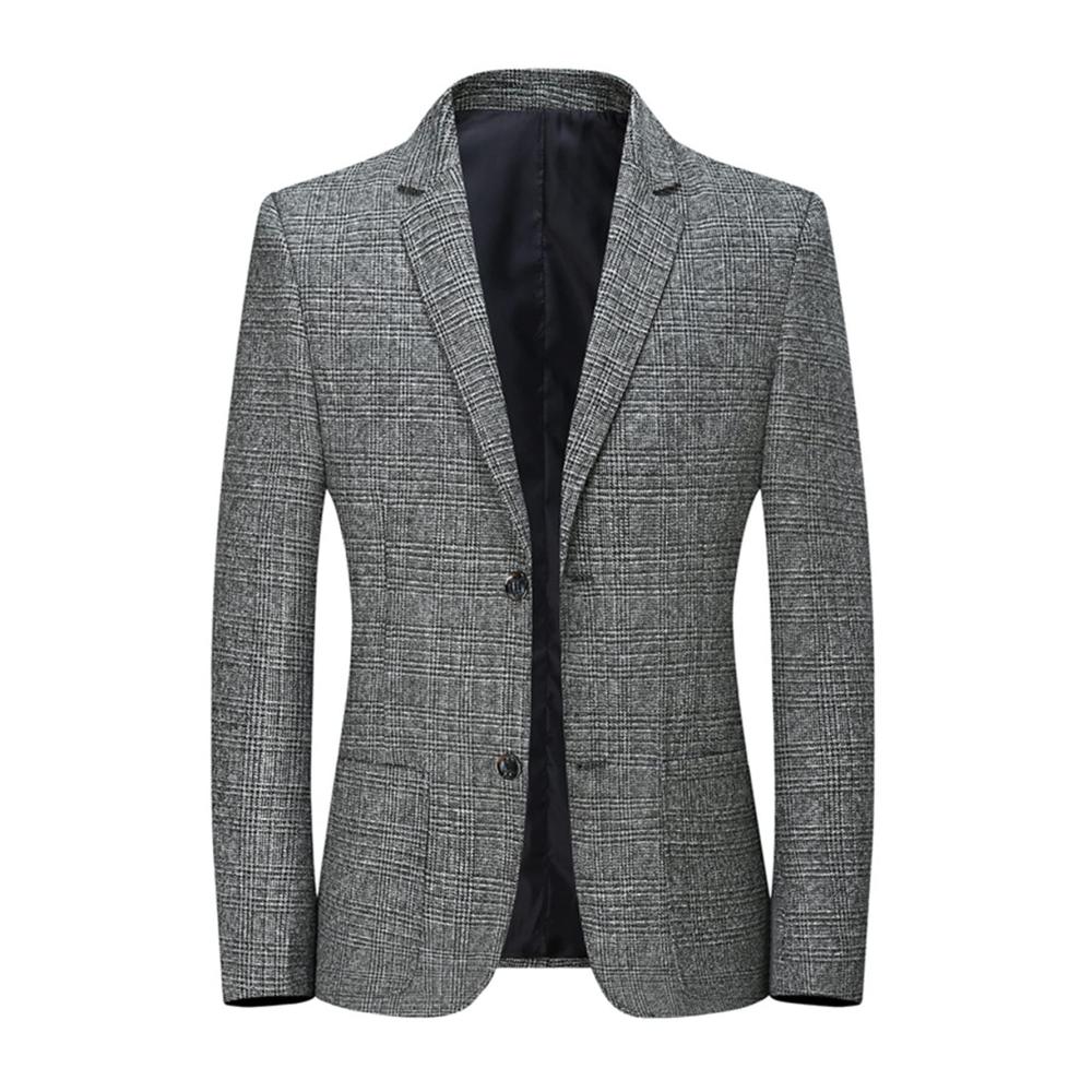 Exklusiver Herren Blazer Zeitloses Fischgrätenmuster Slim Fit und Gekerbtes Revers. Stilvolles Statement für Business und Freizeit. Jetzt entdecken