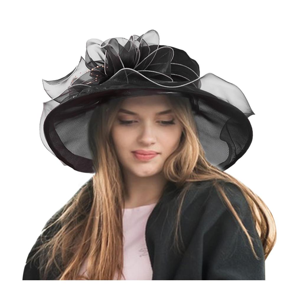 Eleganter Kirchenhut mit verstellbarem Organza-Fascinator für Damen Perfekt für Braut Hochzeiten Teepartys und formelle Anlässe