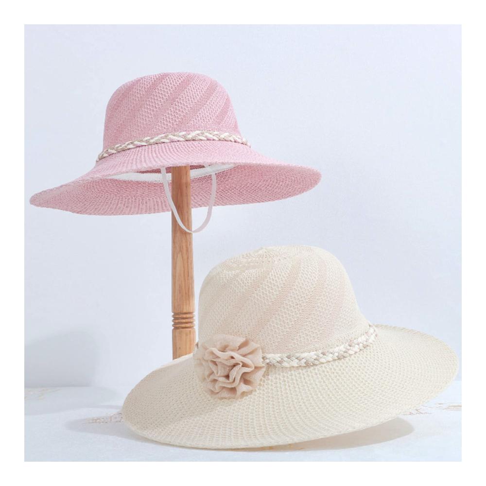 Erfrischender Stil Damen faltbarer Sonnenhut mit breiter Krempe und Blumendekor – Perfekt für Strand Reisen und Sonnenschutz