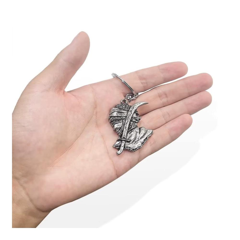 Stilvoller Schlüsselanhänger für Herren Elden Ring Waffe Schwert Metall Cool - Grau One Size - Hochwertiger Schlüsselring & Schlüsselband Set für Männer