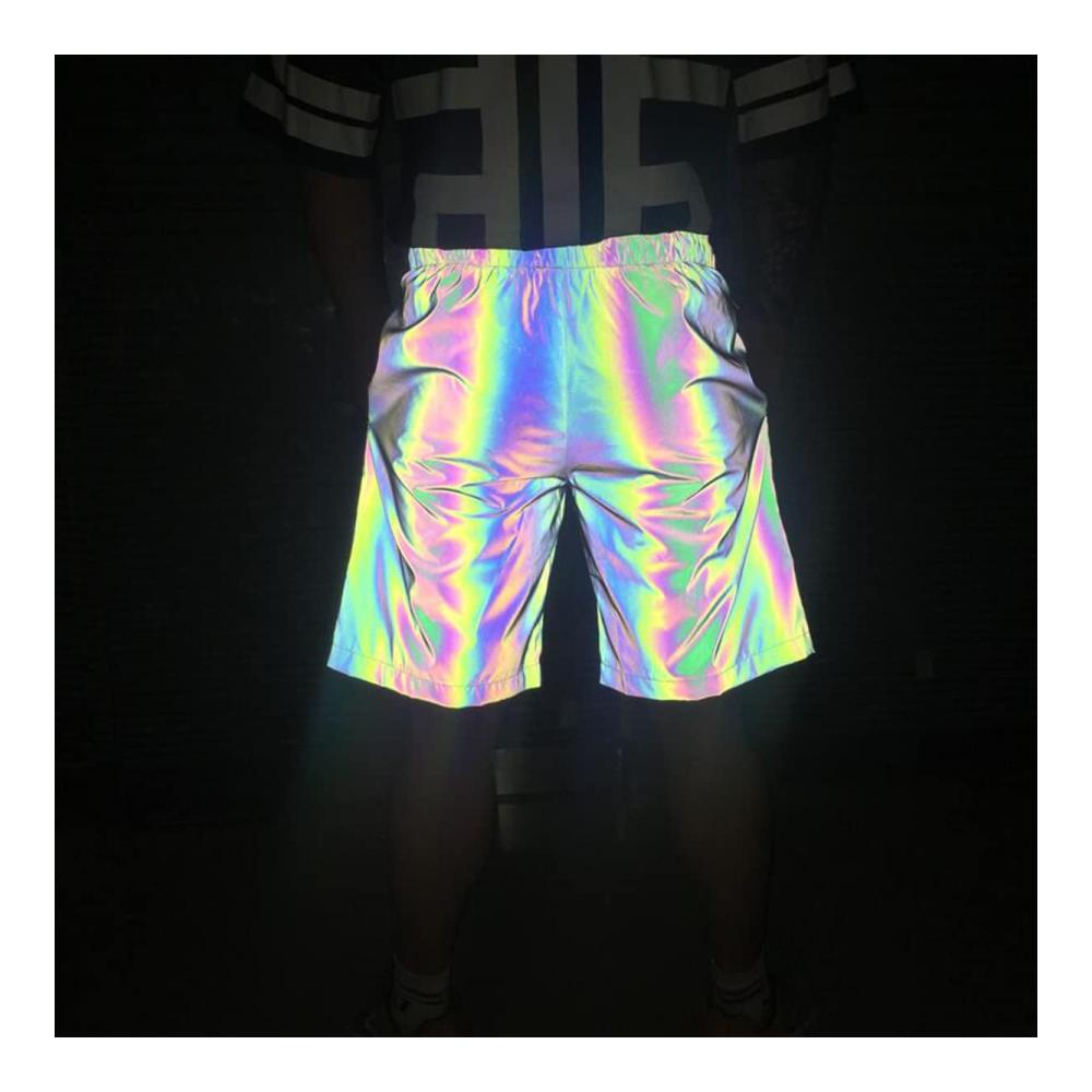 Entdecke den Nachtlauf mit unseren Dazzle Color Fluoreszierende Halbe Hose Sport Kurze Hosen! Perfekt für Night Jogger Running und Party Events! Hol dir jetzt unsere leuchtenden Shorts