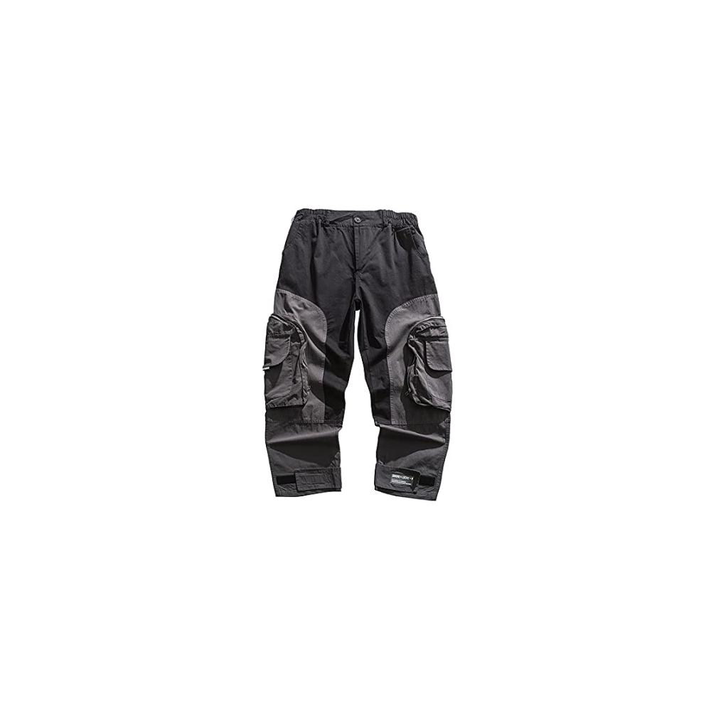 Erlebe den Streetwear-Hype Hochwertige Patchwork-Cargo-Hosen perfekt für Hip-Hop-Styles! Hol dir jetzt deine Harajuku-Jogger! (Farbe Schwarz Größe XXL
