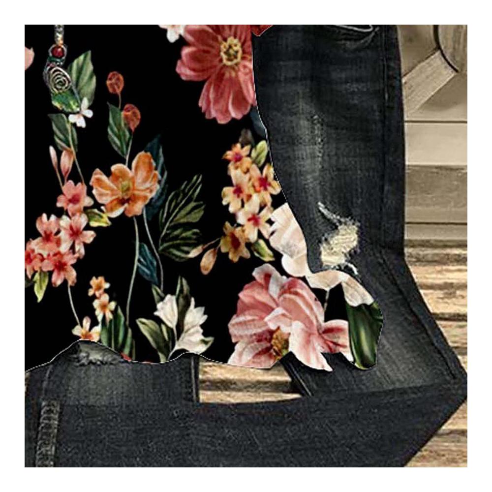 Einzigartiges Damenblusenshirt Stilvolles Leinenhemd mit Retro-Druck und Blumenmuster. Perfekt für den Frühling! Entdecken Sie jetzt unser vielseitiges Shirts-Sortiment