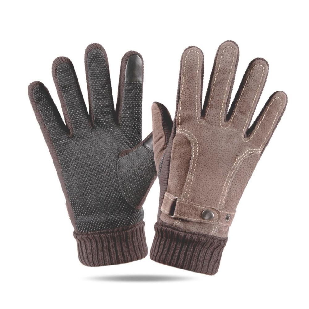 Dicke plüschige Radhandschuhe Kältebeständige Touchscreen-Baumwollhandschuhe für Outdoor-Aktivitäten