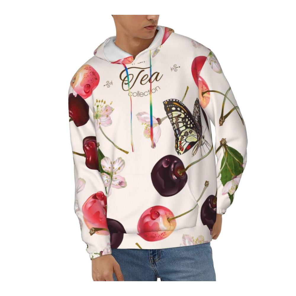 Eleganter Sweatshirts-Hoodie mit Schmetterlings-Design | Lässiges Langarm-Sweatshirt mit Kordelzug | Oberteil mit Kapuze und Tasche | Lockerer Pullover für Damen