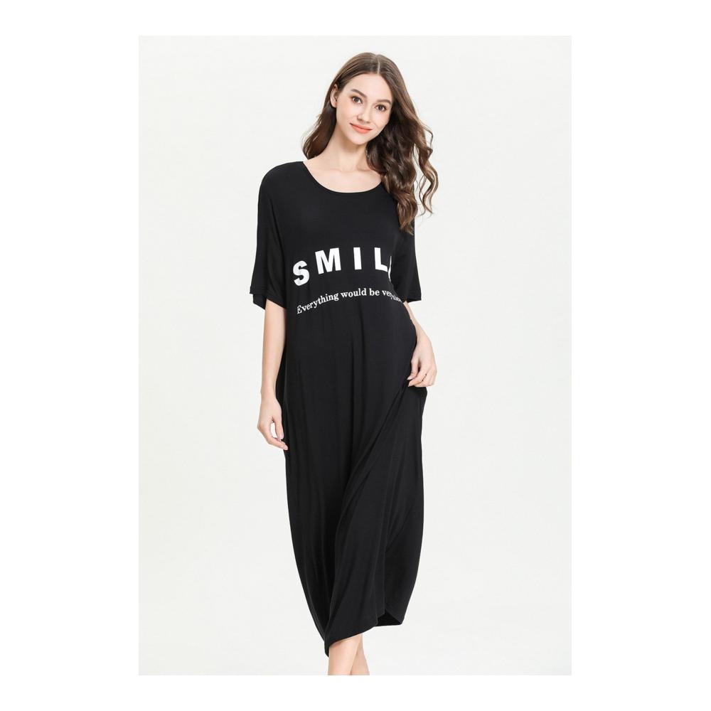 Entspannter Komfort Damen Nachthemd mit Halbarm und Pullover-Design Loungewear in Größen M-XXL - Perfekt für erholsame Nächte