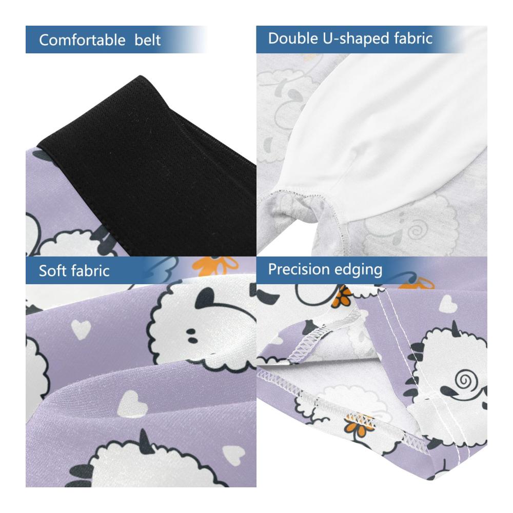 Entzückende lila Boxershorts für Herren mit Cartoon-Schafmotiv | Laufunterwäsche in Größe S | Komfort und Stil vereint