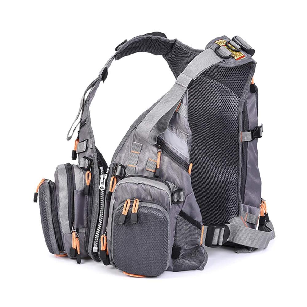 Entdecke die ultimative Vielseitigkeit Graue Anglerjacke mit Multi-Taschen fürs Fliegenfischen. Verstellbare Passform leichtes Design – Perfekt für jede Expedition