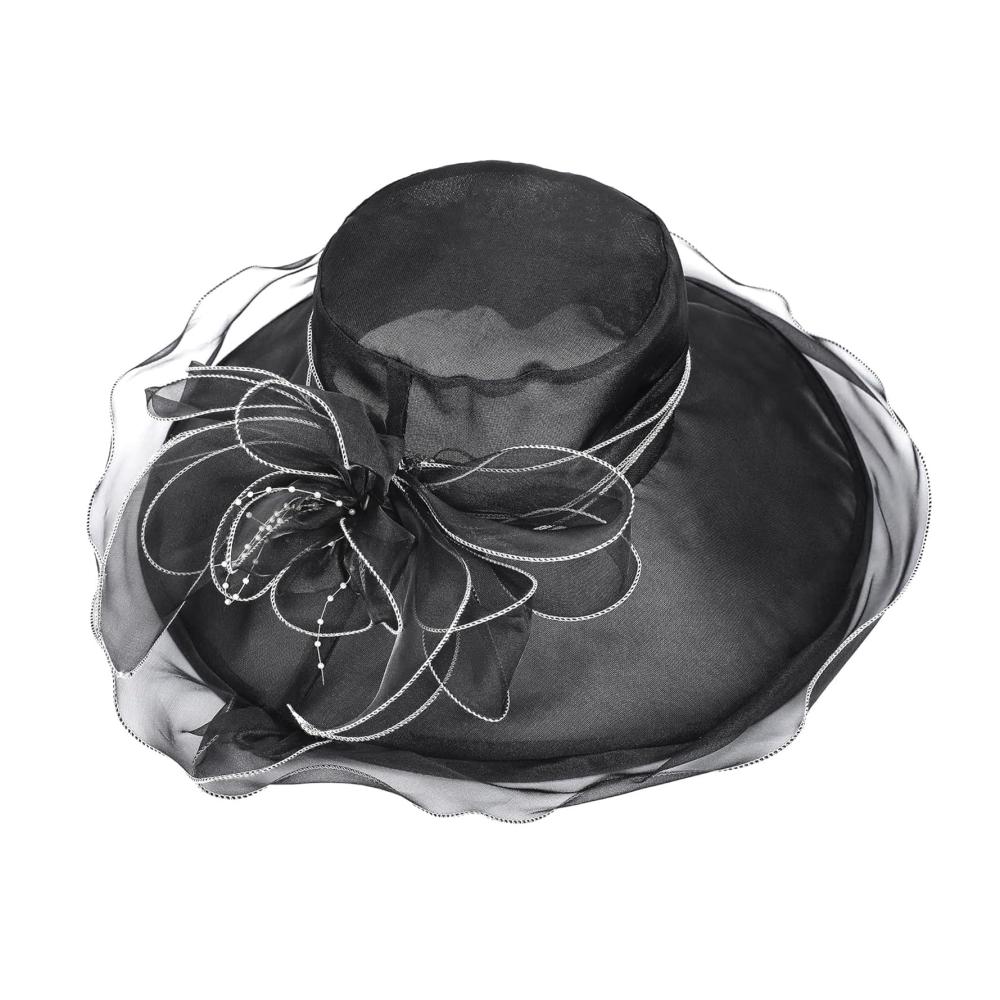 Eleganter Kirchenhut mit verstellbarem Organza-Fascinator für Damen Perfekt für Braut Hochzeiten Teepartys und formelle Anlässe