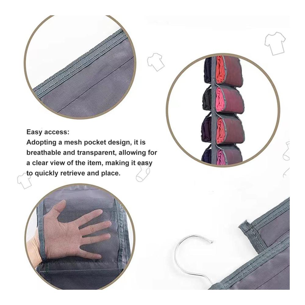 Optimieren Sie Ihre Reise mit unserer hängenden Kleidertasche! Verdicktes Nylon leicht zugänglich waschbar mit mehreren Taschen für Socken Hosen und Kleider. Platzsparend und praktisch