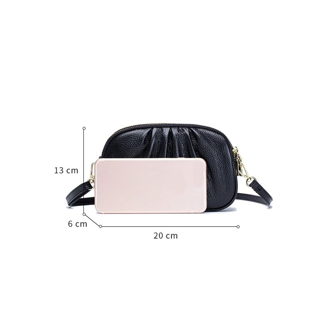 Einzigartige Damen Umhängetasche | Stilvolle Dreischicht Ledertasche | Praktische Crossbody Tasche für Frauen | Exklusives Design in Schwarz