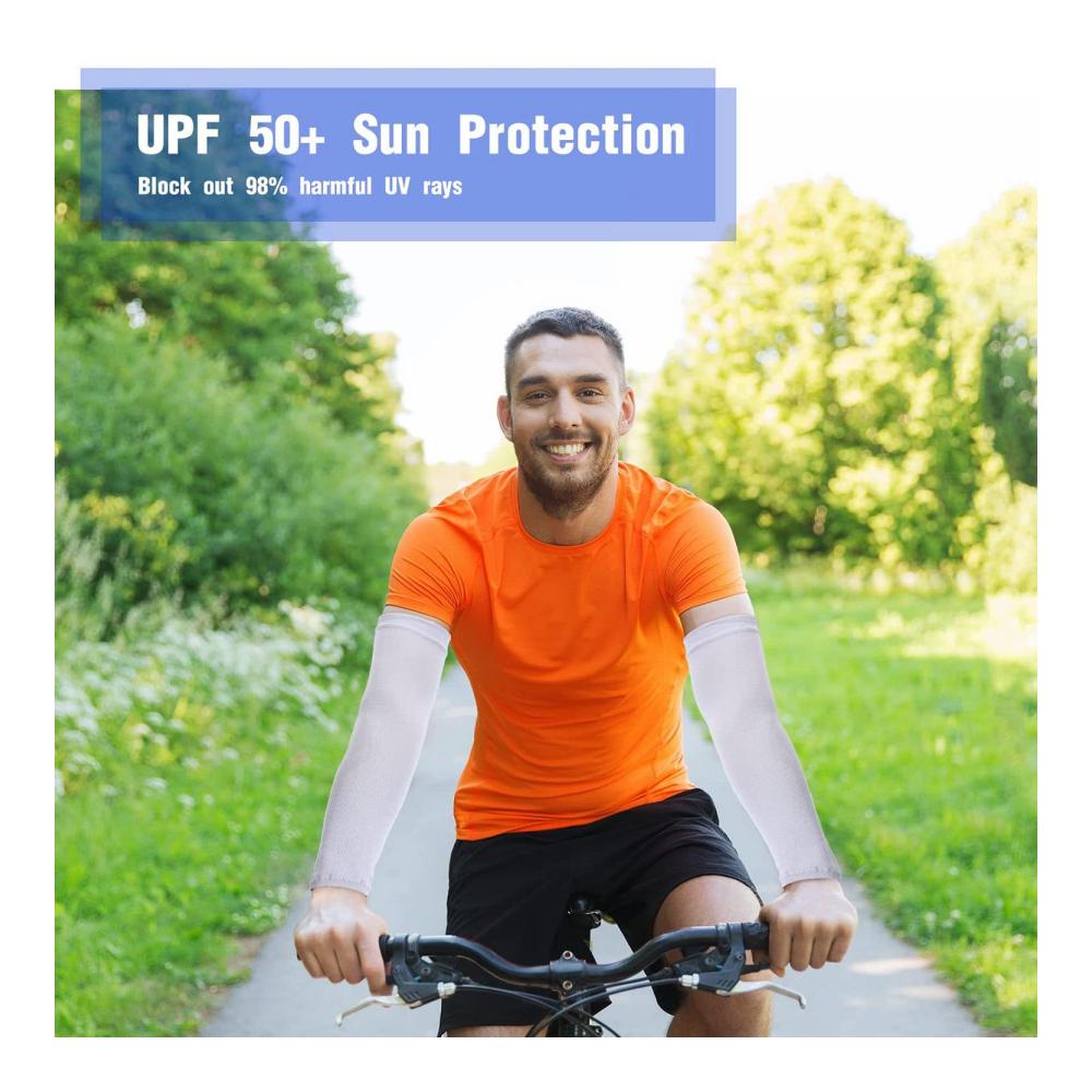 Maximale Abkühlung unterwegs! 10 Paar UV-Schutz Armlinge für ultimativen Komfort beim Radfahren Wandern und Golfen. Erfrischende Wärme in Weiß