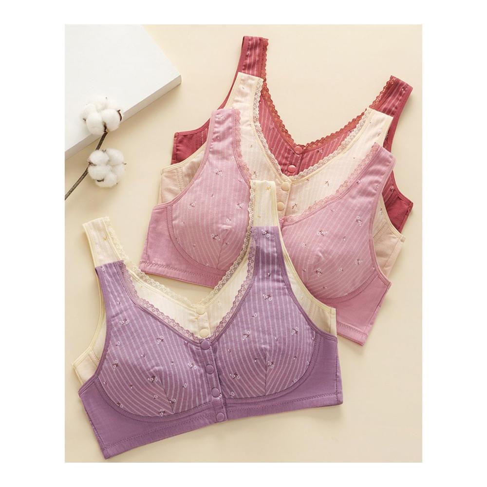 Entdecken Sie den Komfort 3er-Pack Mastektomie BHs für Frauen - Vorderverschluss kabellos ultraweich - Perfekt für Bruststütze und Komfort für Frauen nach der Operation