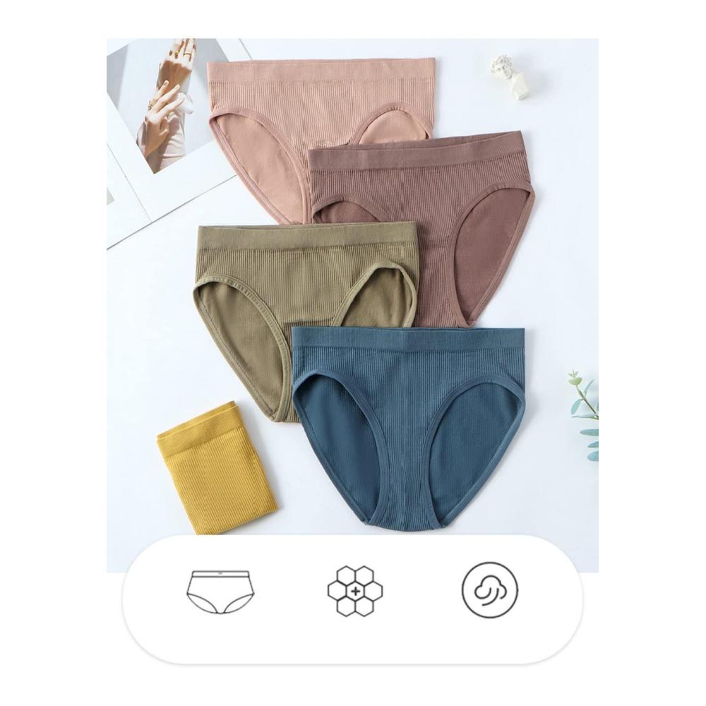 Nahtlose Sport-Slips im 10er-Pack für Frauen Baumwoll-Bikinis mit mittlerer Taille für Plus-Size atmungsaktiv hochgeschnitten