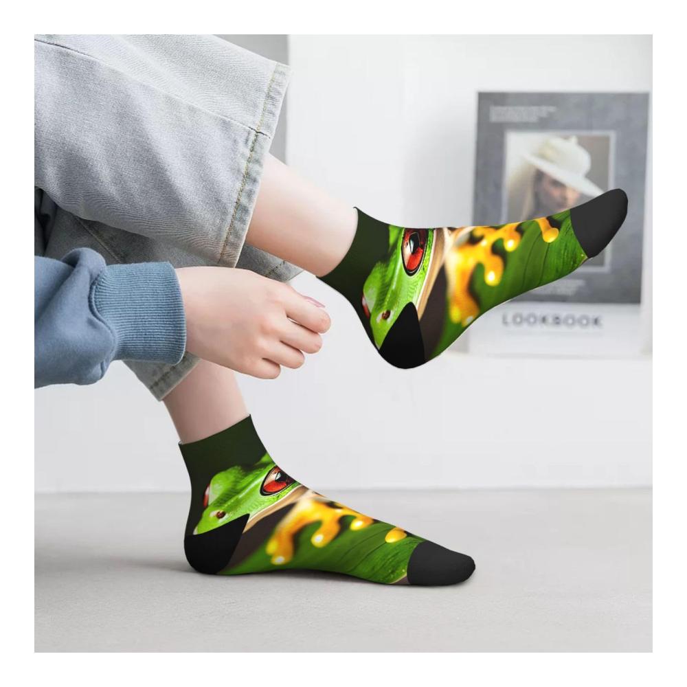 Knöchelsocken für Erwachsene Baumfrosch-Muster für Männer und Frauen | Bequeme Einheitsgröße | Stylische Socken für Damen und Herren