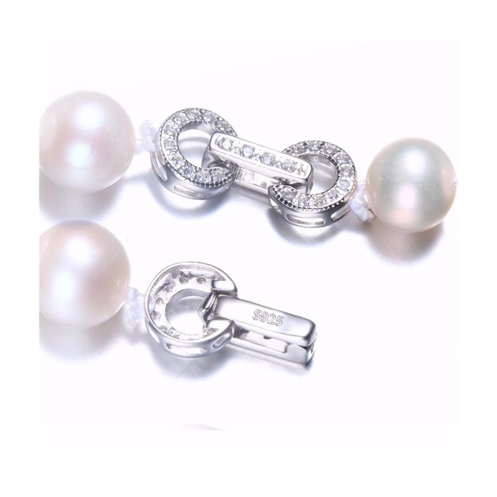 Luxuriöse Perlenkette mit natürlichen Süßwasserperlen - Elegantes Accessoire in feiner Silberschmuck-Geschenkbox für stilbewusste Frauen - Ein Glücksbringer der Extraklasse (Farbe 8-9mm