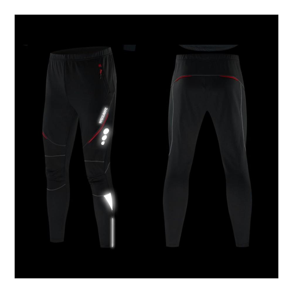 Herren Thermo-Fleece-Fahrradhose Winddichte reflektierende warme Jogger-Hose für Radfahren Laufen und Wandern