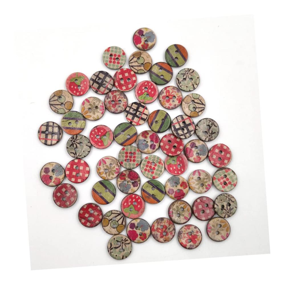 Entdecke die Magie der Click-Buttons! Holzknöpfe für DIY und Handwerk - 100 Stück Cartoons Vintage-Design Dekorative Kunsthandwerke aus Bambus und mehr