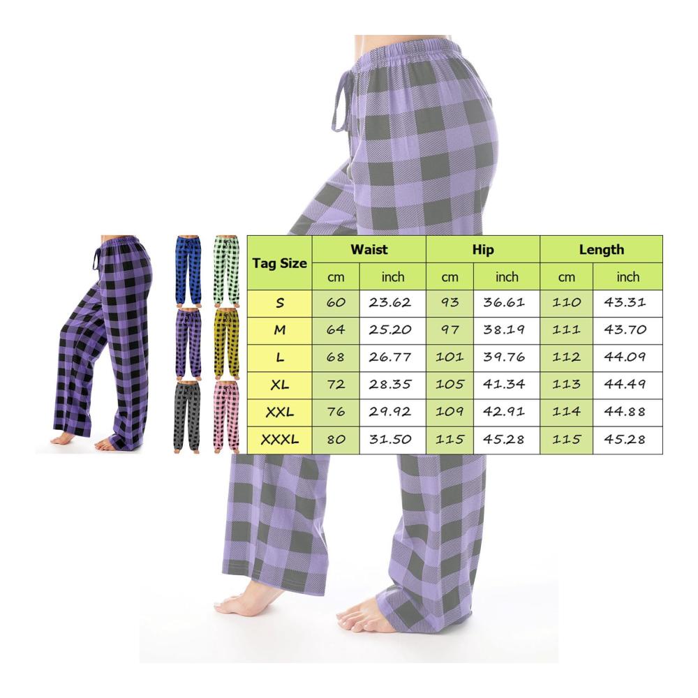 Entspannte Nachtruhe im Stil Lang karierte Schlafanzughose für Damen und Herren - Lässig bequem und perfekt für jede Nacht! Schlafanzughosen mit Kordelzug für ultimativen Komfort und Stil