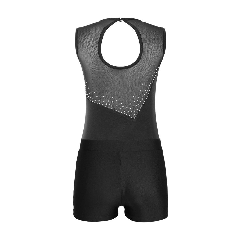 Einzigartiger Mädchen Leotard mit Strass-Shorts Perfekt für Tanz und Gymnastik! Kurzarm Turnbody für stilvolle Performances und Training. Holen Sie sich Ihren eleganten Gymnastikanzug jetzt