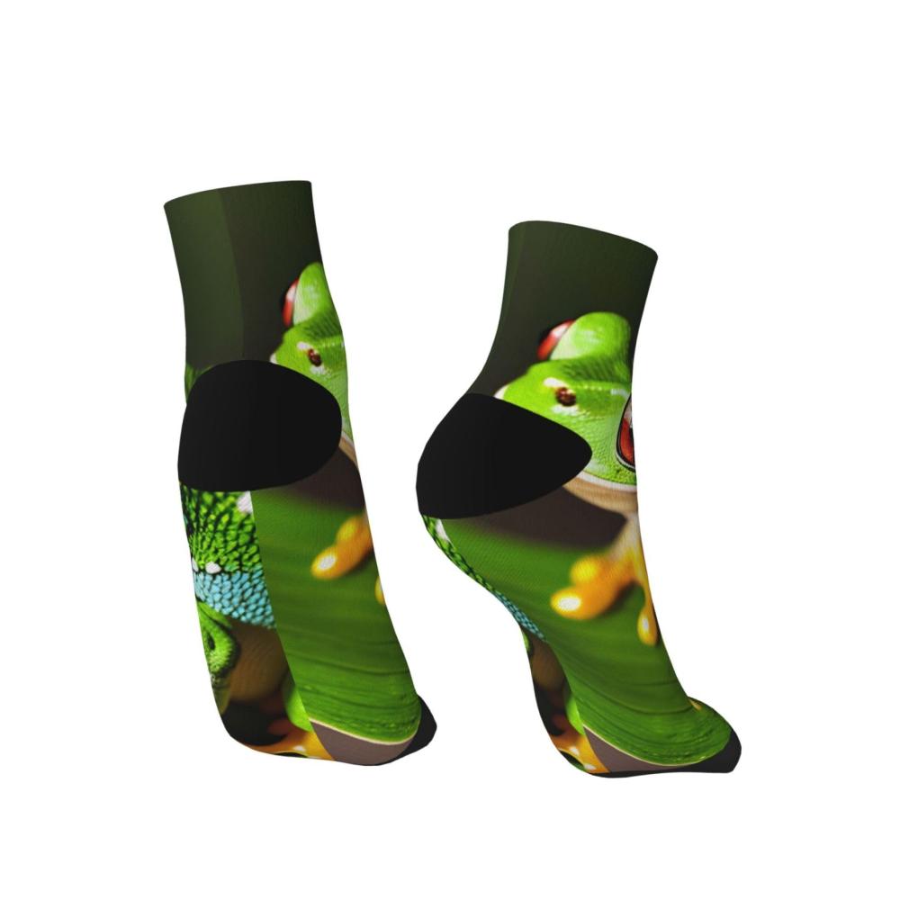 Knöchelsocken für Erwachsene Baumfrosch-Muster für Männer und Frauen | Bequeme Einheitsgröße | Stylische Socken für Damen und Herren