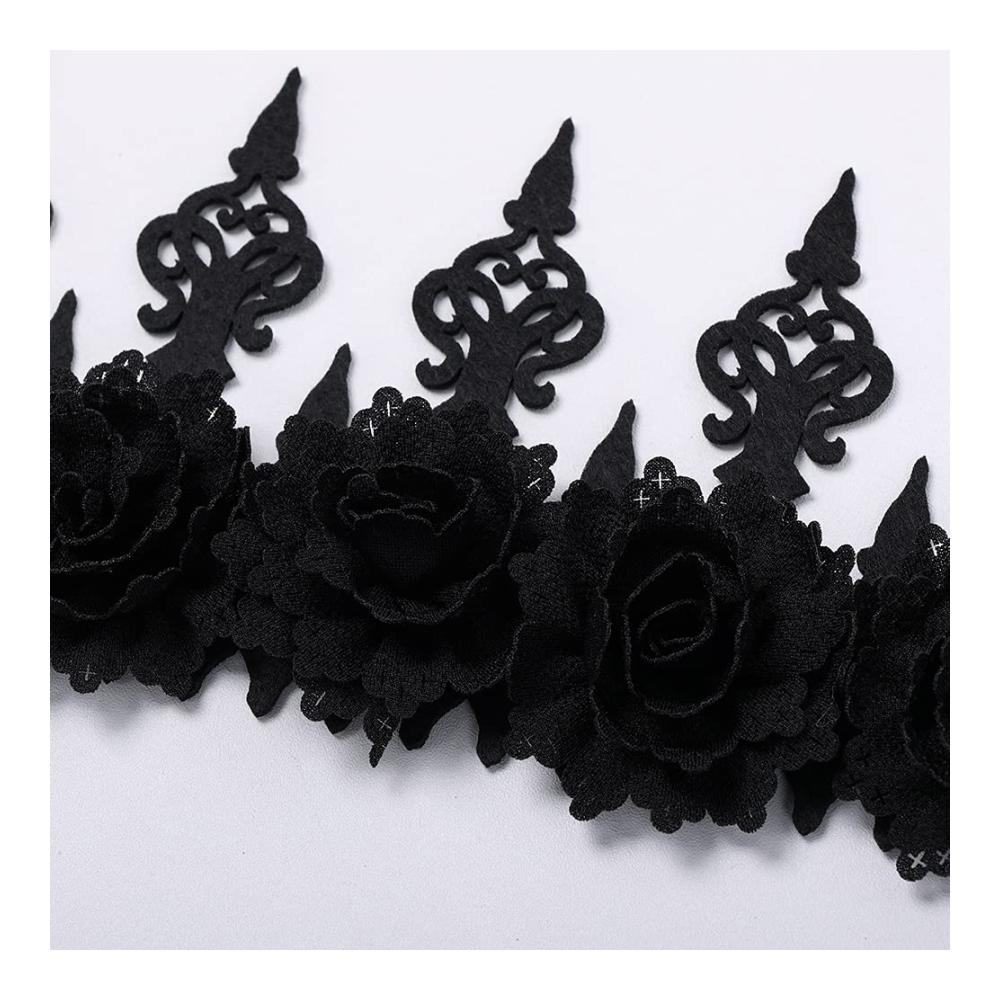 Exquisite Gothic Schwarze Rose Krone Haarband Barocke Eleganz für jeden Anlass! Stilvolles Accessoire für Parties und Events. Holen Sie sich jetzt dieses einzigartige Haarband! 🌹✨