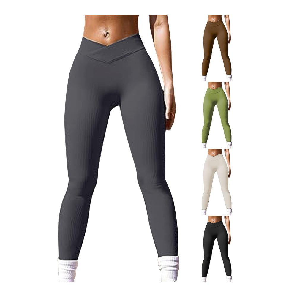 Damen High-Waist-Sport-Leggings mit Handytasche | Fitness Gym Golfhose Yogahose | Sportliches Damen Lang Bein | Booty Scrunch Lift Butt Hose | Schwarz