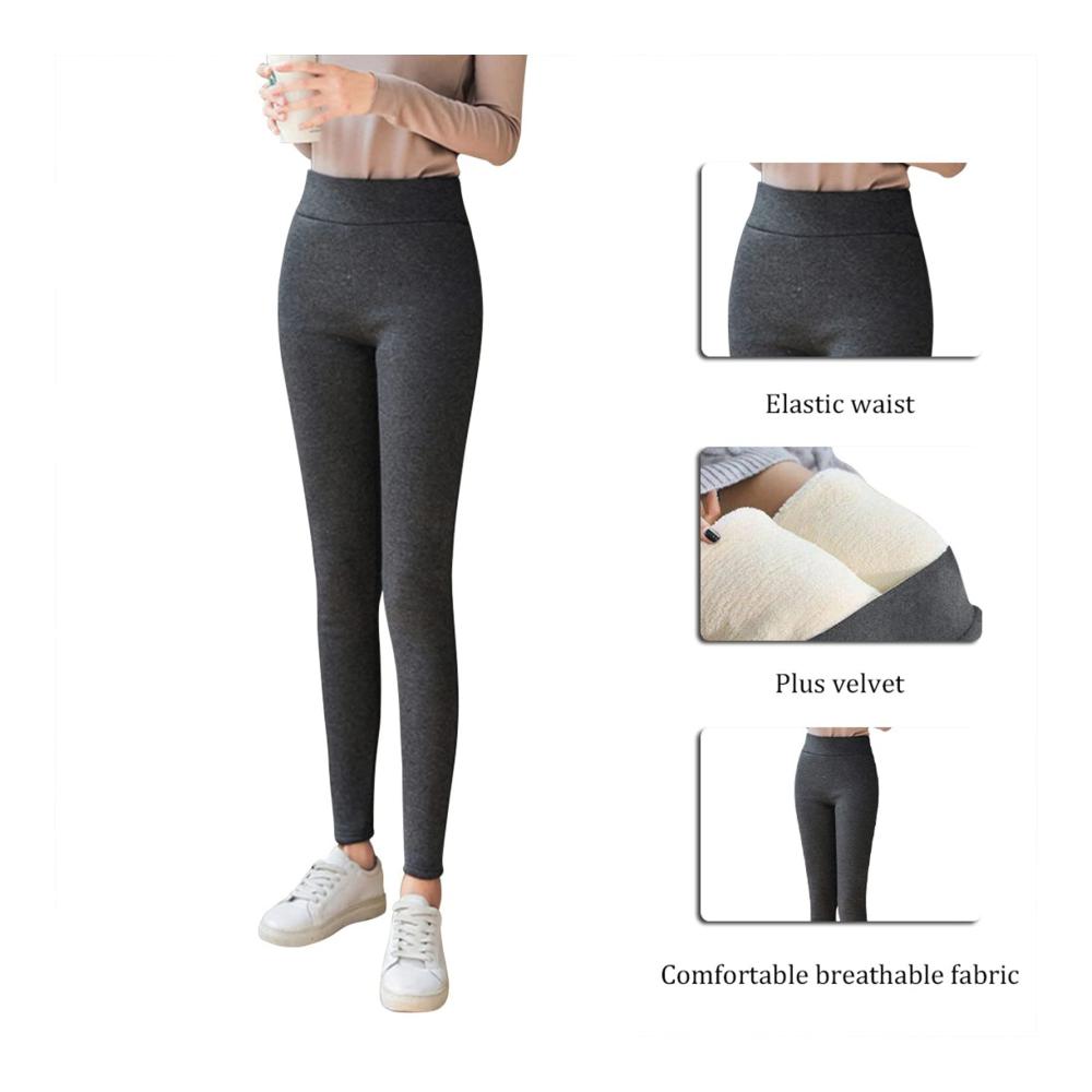 Behagliche Winterleggings für Damen! Kuschelige Thermo-Leggings mit Plüschfutter. Perfekt für Yoga und Alltag. Blickdicht elastisch und hoch tailliert. Jetzt in Grau erhältlich
