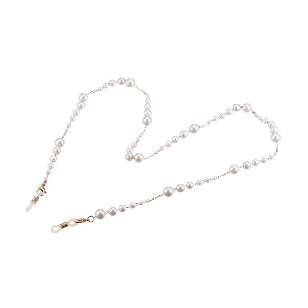 Entdecke stilvolle Brillenbänder & Ketten für den ultimativen Komfort und Stil! Sichere deine Brille mit Eleganz - Brillenkette 26 Perlen Sonnenbrillenhalter & Hutband Lanyard in Weiß
