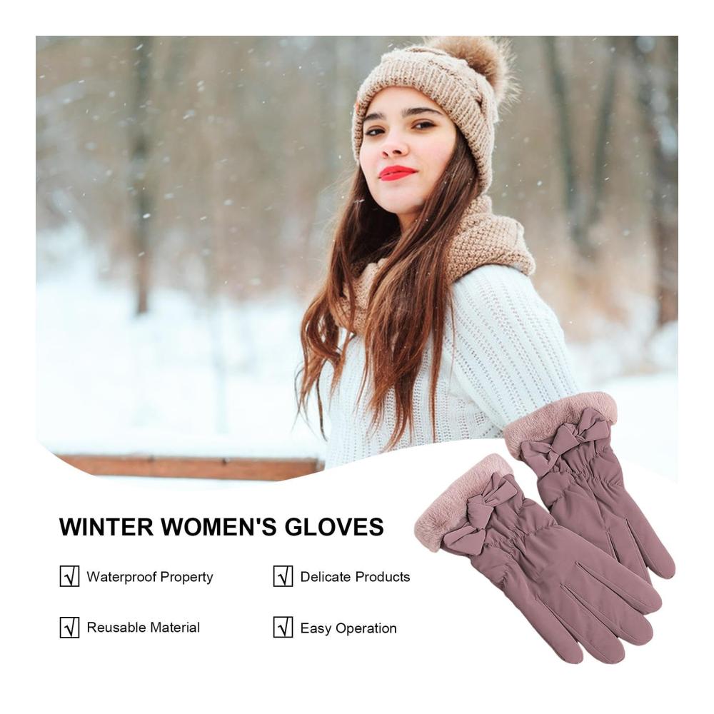 Damen-Handschuhe Warme winddichte Sport-Handschuhe für Gartenarbeit Skifahren & Autofahren – Perfekte Winterbegleiter