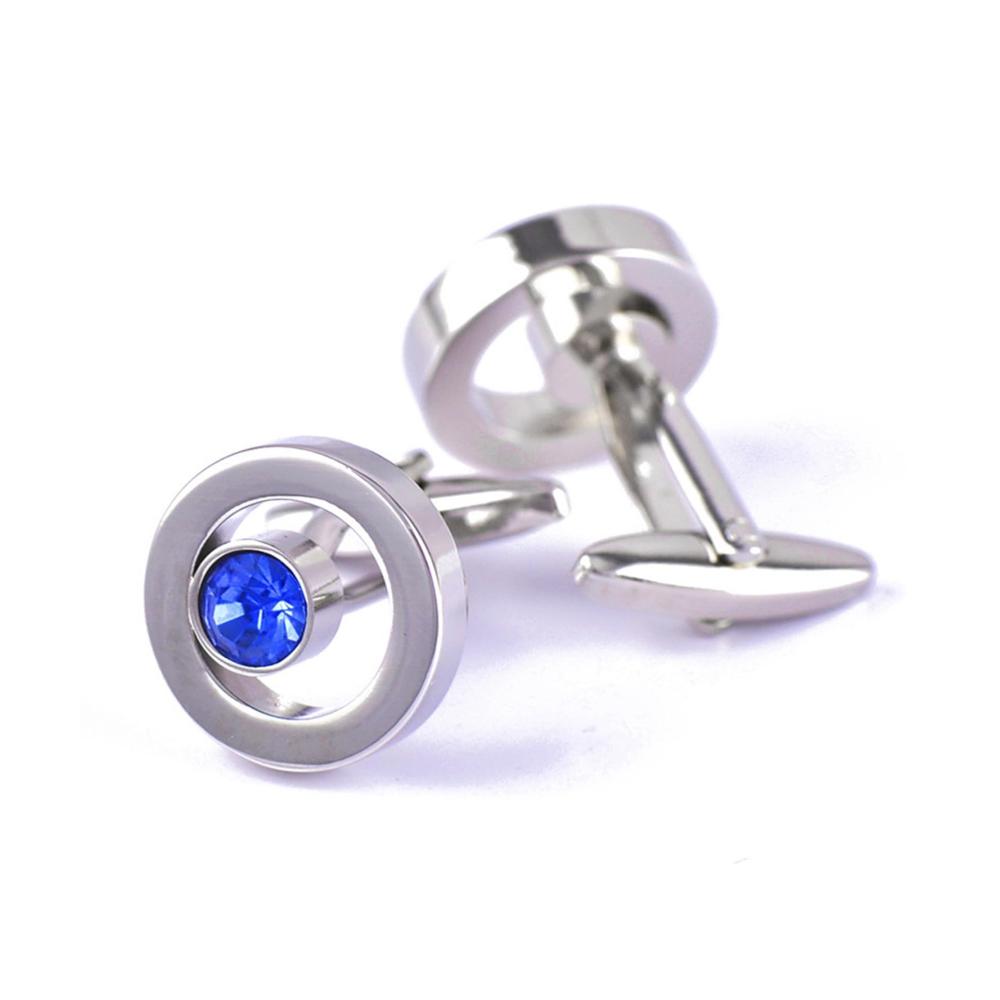 Entdecken Sie zeitlose Eleganz Klassische Manschettenknöpfe mit blauem Kristall für Herren und Damen perfekt für Geschäft Bankett und Hochzeit. Aus hochwertigem Metall gefertigt