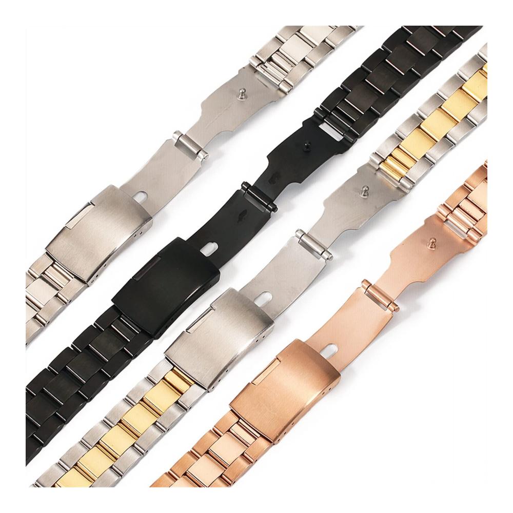 18mm-30mm Edelstahl Uhrenarmbänder Massiver Metallarmband für Armbanduhr mit Bandstegen