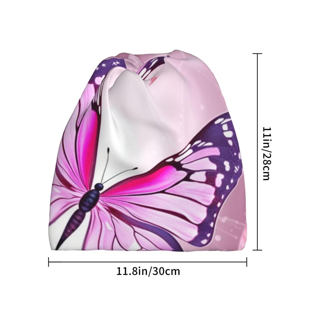 Entdecke den ultimativen Stil mit unserer Baggy-Strickmütze Weiche Chemo-Mütze mit rosa Blumenprint - Perfekte Schlafmütze für Damen und Herren