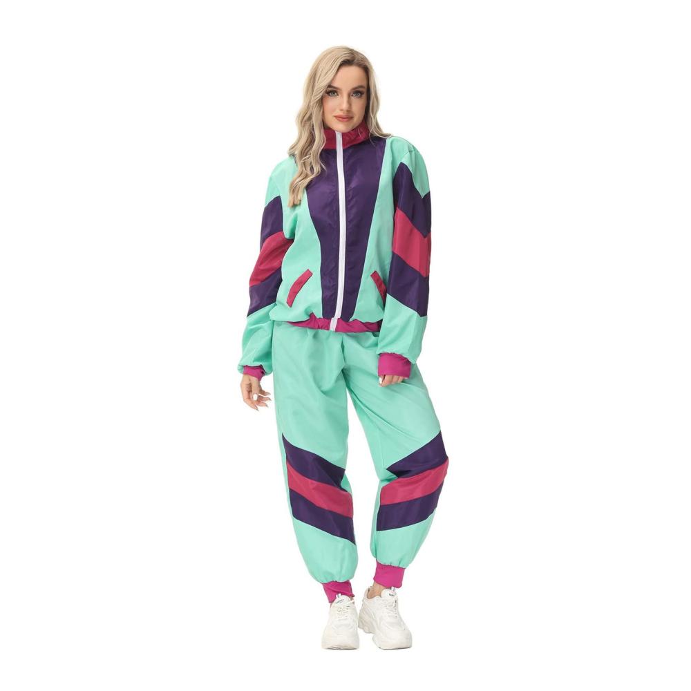 Stylischer Sportswear-Trainingsanzug | Herren & Damen | Retro 80er Jahre Style | Assi Anzug | Proll Anzug | Sportlich | Gemütlich | Partyoutfit | Bad Taste Party