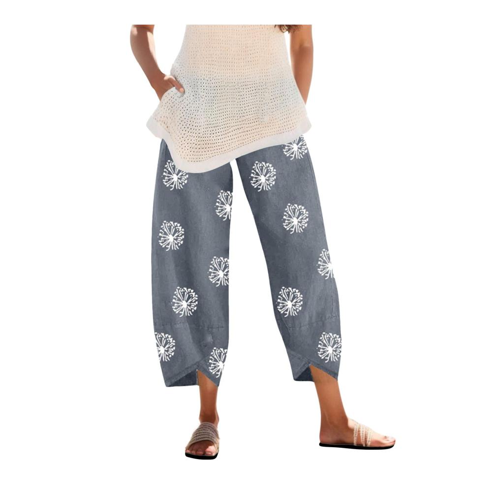 Hochwertige Damen 3/4 Sommerhose Dehnbar Atmungsaktiv Komfortabel | Stilvolle Strand- und Yoga-Hose für Zuhause Fitness und Partys