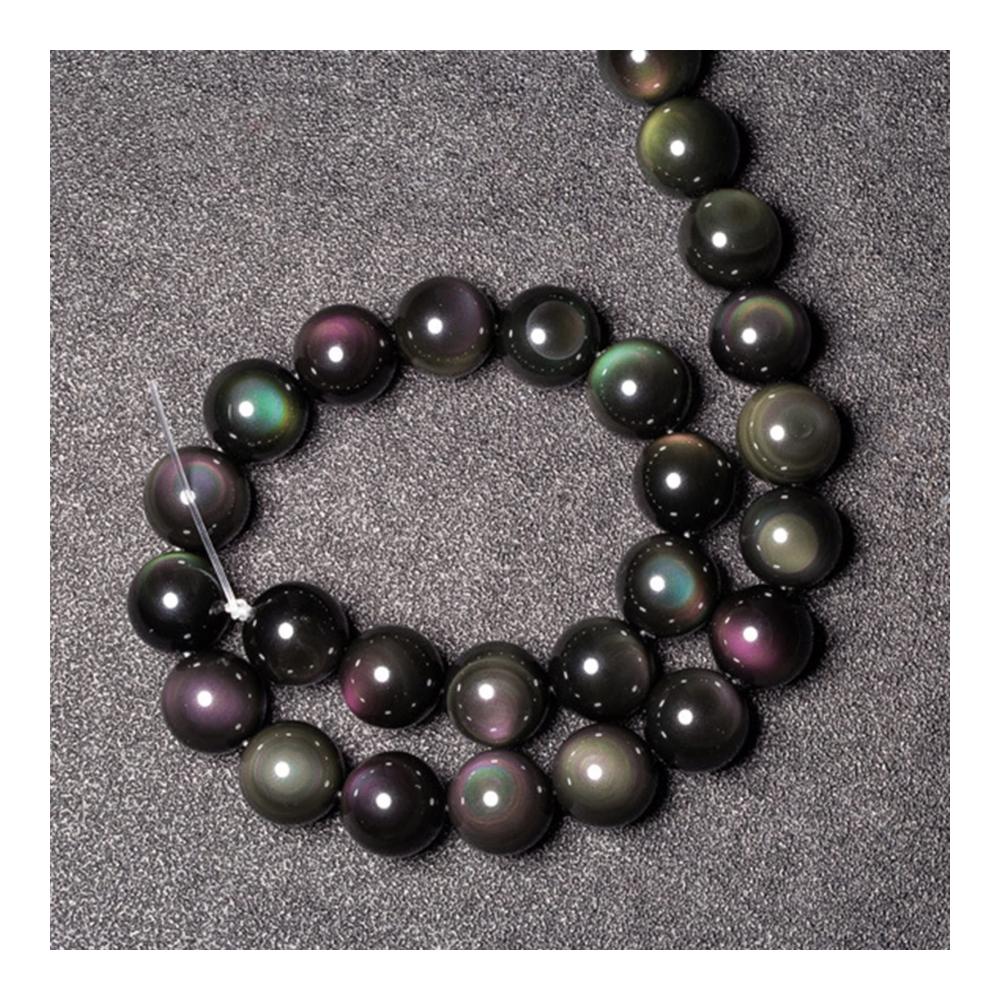 Entdecke die Magie der Natur 20 Edelsteinkugeln - Natürliche Regenbogen-Obsidian-Katzenaugenperlen (18mm) für DIY-Schmuck - Kristallklar und Roh einzigartig schön