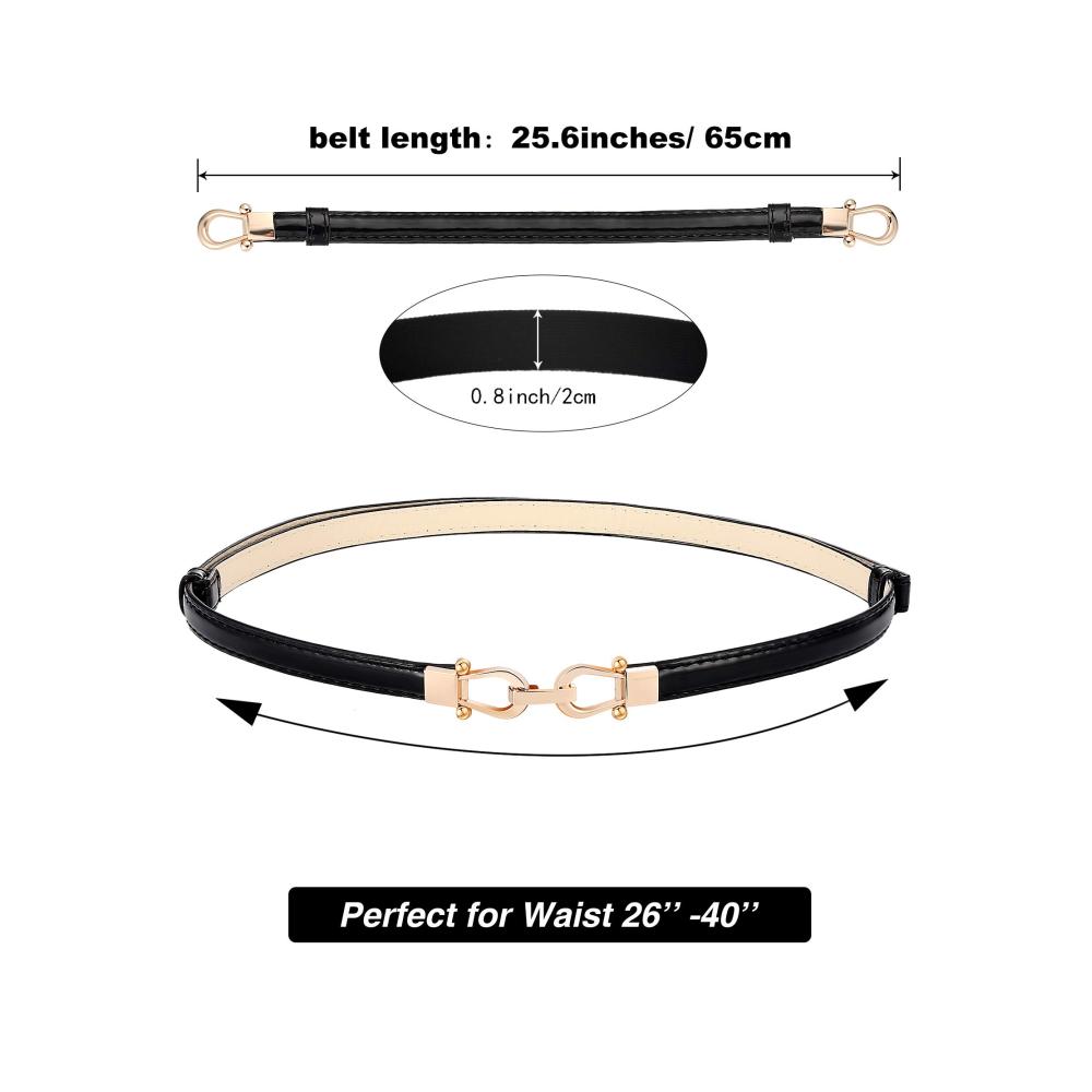 3er Set Damen Gürtel schmal Lederoptik verstellbar 110 cm Kleid Gürtelschnalle Geschenk