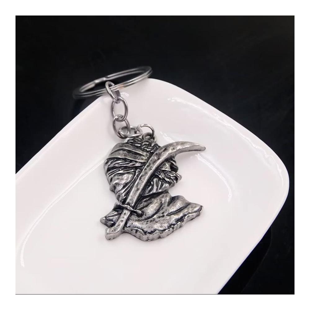 Stilvoller Schlüsselanhänger für Herren Elden Ring Waffe Schwert Metall Cool - Grau One Size - Hochwertiger Schlüsselring & Schlüsselband Set für Männer