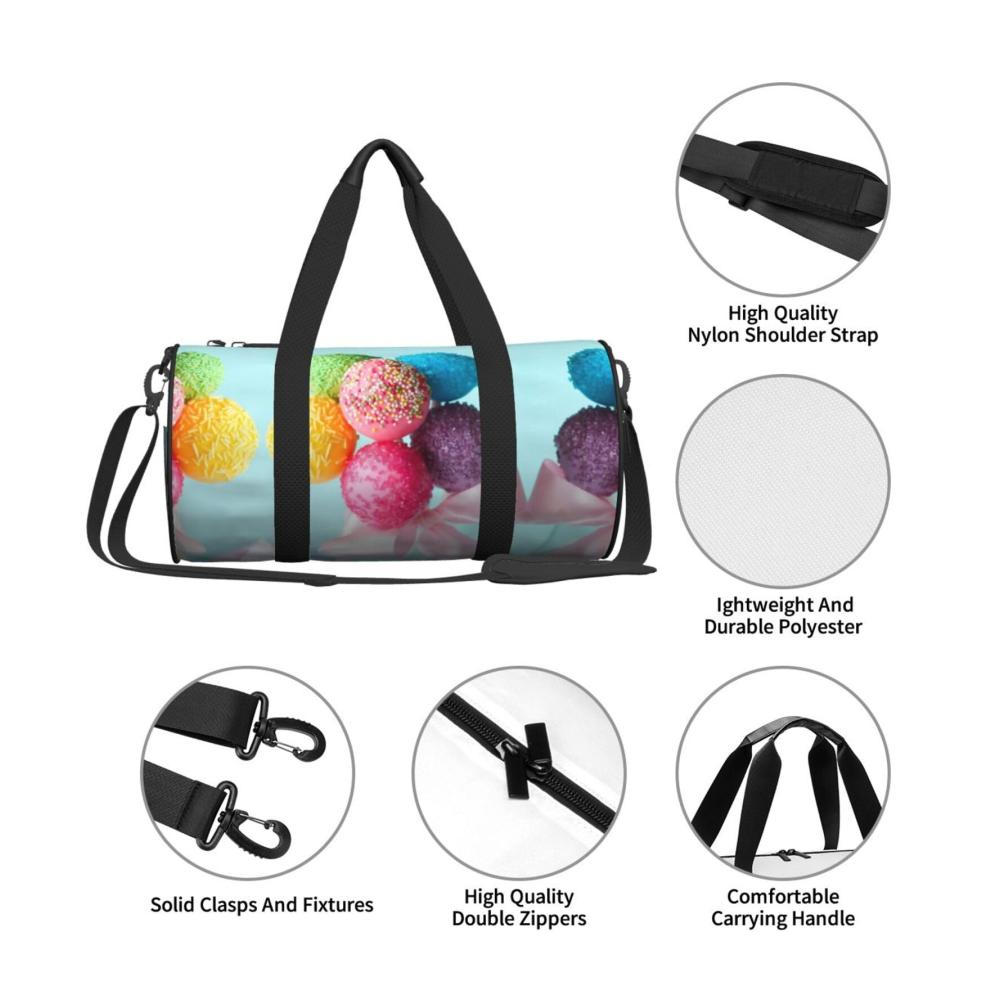 Entdecke den süßen Reisebegleiter Wasserdichte Reisetasche mit Candy-Print perfekte Wochenend- und Handgepäcktasche für Damen und Herren