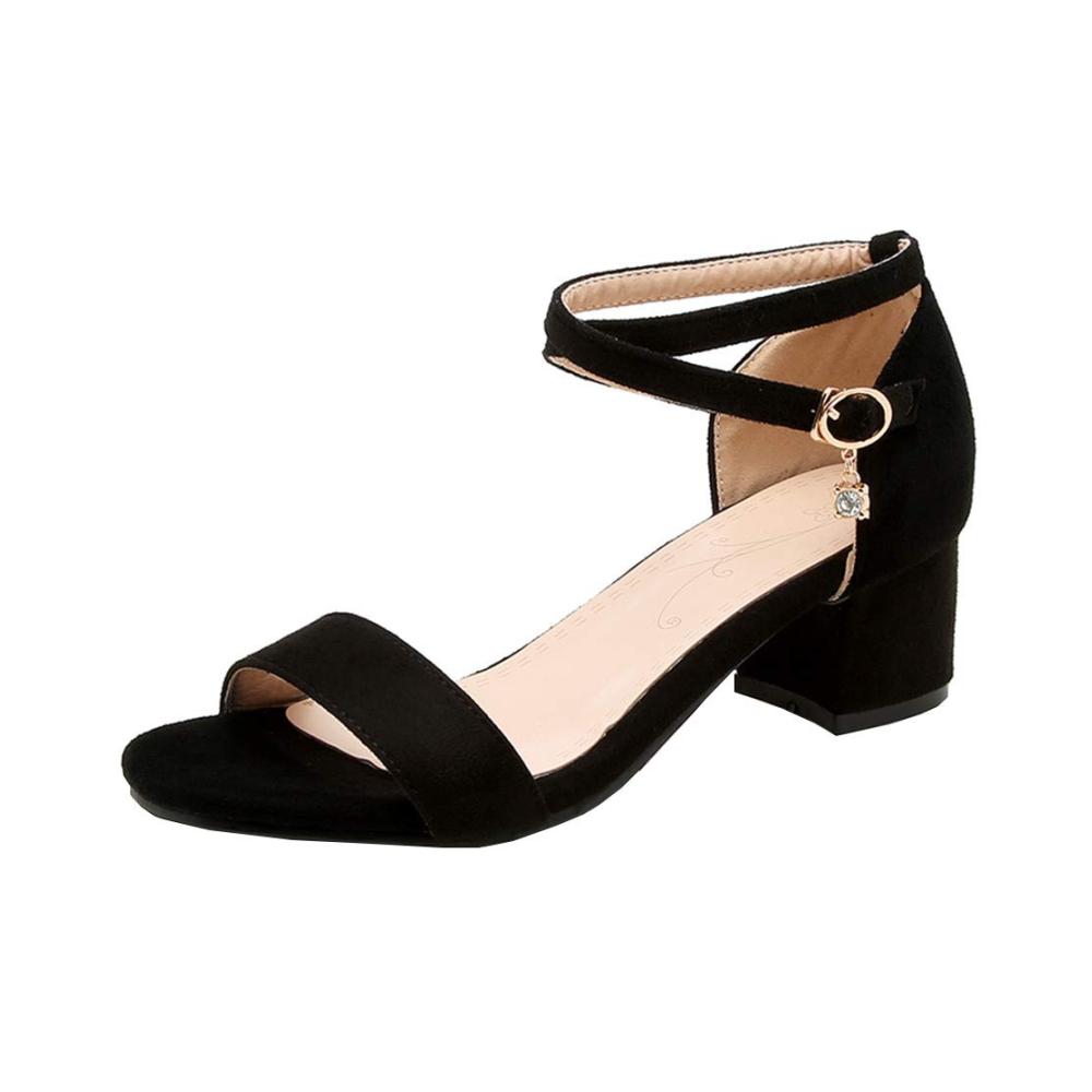 Damen Sandalen Glitzer Kreuzschnalle Blockabsatz Riemchen Elegant Chunky Heels Sommer Elegant Schuhe