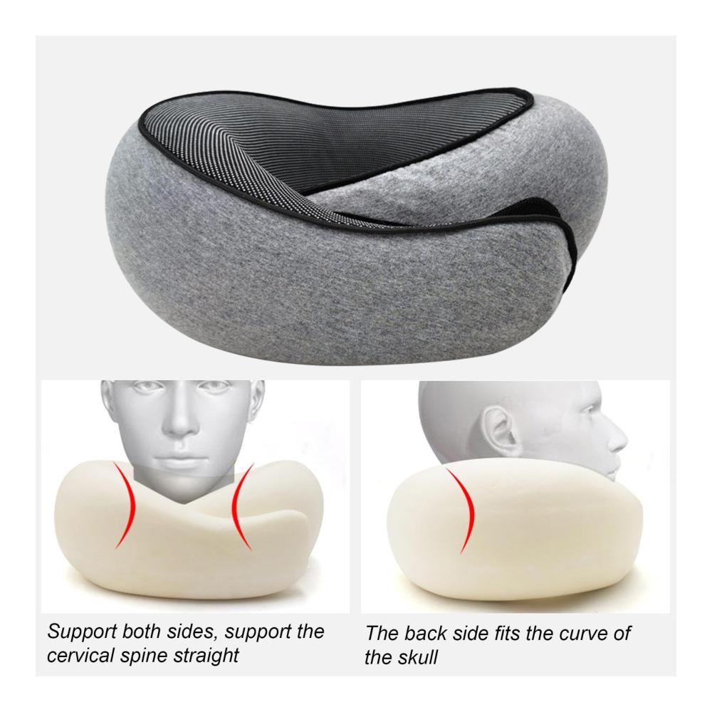 Entspannt reisen Memory Foam Nackenkissen mit waschbarem Bezug für Flugzeug Auto & Bahn | Komfortables Nackenhörnchen für unterwegs
