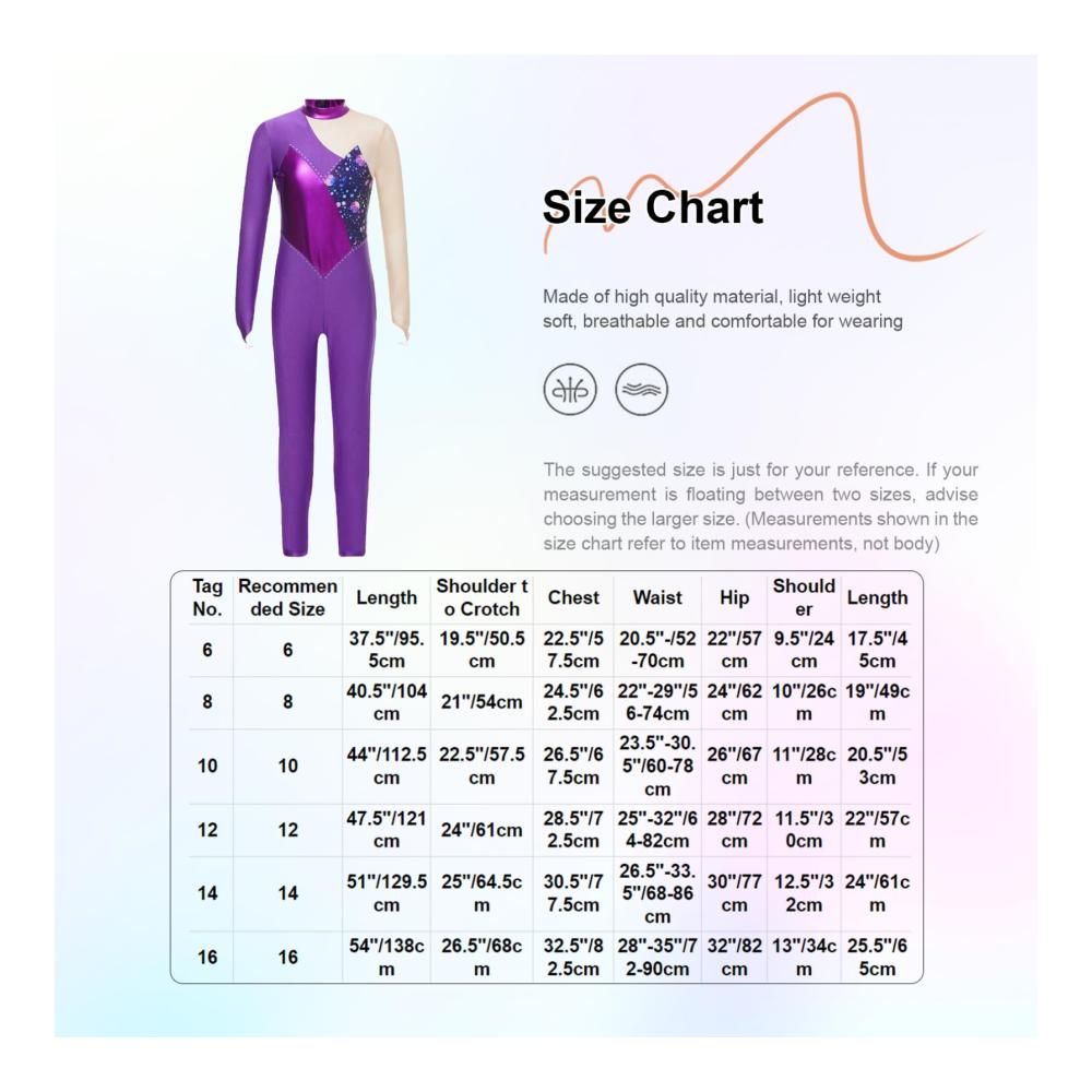 Kinder Mädchen Turnsport Leotard Komplettanzug Langarm Ballett Trikot Langhose Ganzanzug Wettkampf-Turnanzug Gym Akrobatik