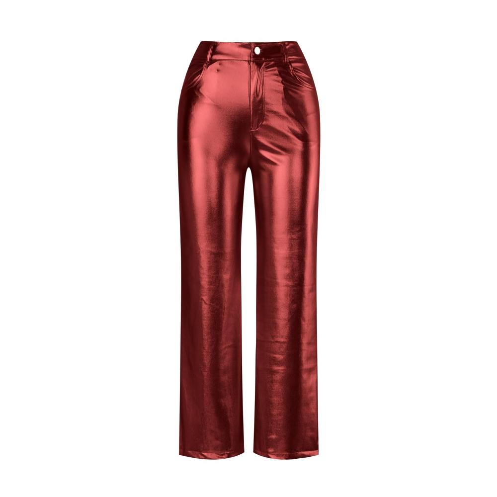 Entdecken Sie den perfekten Style Trendige Afrikanische PU Hosen 2024 für Damen - Lässige Gerade Hosen mit Stilvollem Stretch und Charmanten Löchern