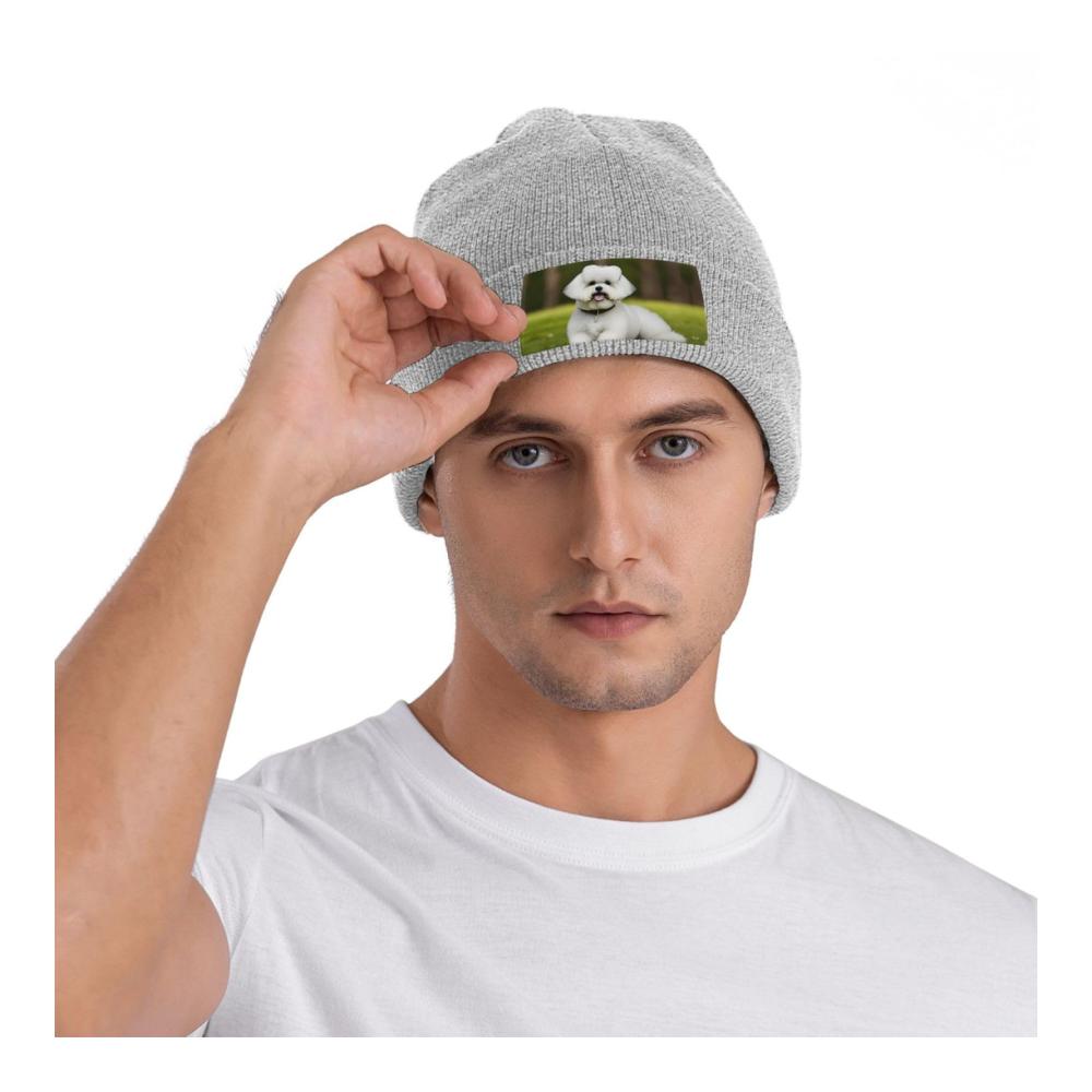 Behagliche Strickmütze mit entzückendem Bichon-Frisé-Design | Wintermütze für Damen & Herren | Warme Skimütze mit weicher Textur | Stilvoll durch die kalten Tage