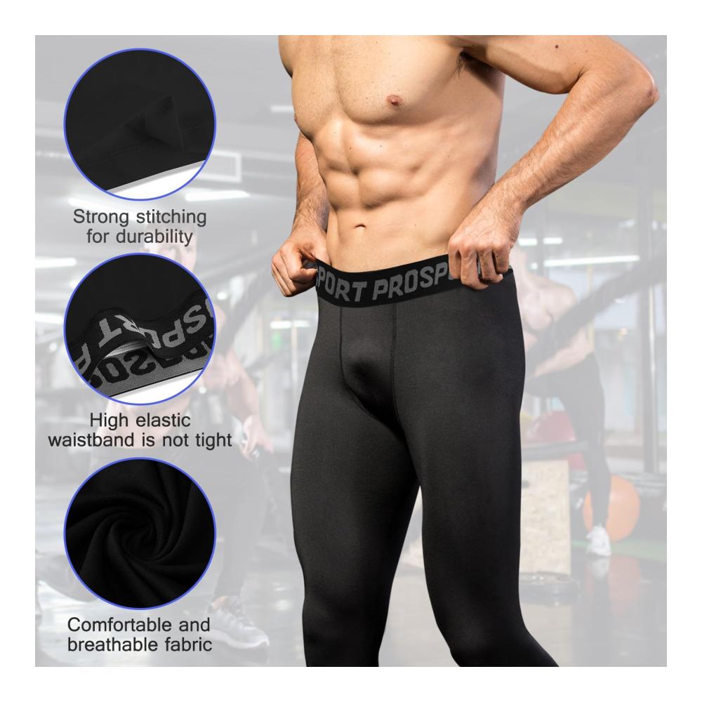 2er-Pack Herren Kompressionshosen 3/4 Capri Leggings Atmungsaktiv Anti-Geruch Sportausrüstung Workout Gym Activewear Running Baselayer